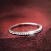 Mode Original 100% 925 Sterling Silver Band Anneaux Femmes Bijoux De Mariage Cadeau Classique Simulé Platine Diamant CZ RING taille 4-252f