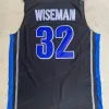 Nikivip Memphis Tigers # 32 James Wiseman College Basketball Jersey All Ed Noir Bleu Gris Haute Qualité Drop Jerseys S-2XL