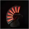 Dekoracja imprezy 1PC Luminous Folding Fan 13 -calowa LED Play Hand Hand Hold Abanico Fani dla Dance Neon DJ Night Club B1101 Drop Deli Dhwzd