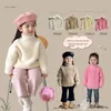 세트 소녀의 높은 목 스웨터 가을/겨울 한국 에디션 어린이 다목적 바닥 셔츠 아기 긴 소매 모직 탑 231202
