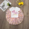 Zestawy odzieży Spersonalizowane urodziny sukienki dla dziewczynki Niestandardowe cekinowe tutu spódnice dziewczyny ubrania niemowlę urodziny