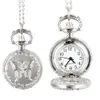 Newly Fashion Vintage Quartz Pocket Watch Alloy Flowers Butt