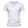 Magliette da uomo Scollo a V Y2k T-shirt oversize da combattimento Camicia da uomo in puro cotone P Tinta unita Large Size Camisa Hombre Fitness Abbigliamento da uomo