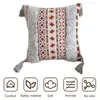 Almohada decorativa funda de almohada bohemia estilo étnico funda de tiro geométrico con borlas chic algodón sofá dormitorio decoración cubierta