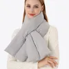 Écharpes d'hiver écharpe de cou double tube coton rempli de coton extérieur coupe-vent épais chaud facile pour les femmes faux col