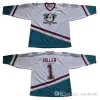 Hockey hockey personnalisé hockey sur glace personnalisé Mighty Ducks d'Anaheim Jersey 1996-06 blanc vert femmes jeunesse votre nom votre numéro n'importe quelle taille XS