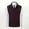 Men's Jackets Men Vest Jacket Winter Coat Stylish Knitted Cardigan Stand Collar Zip Up Slim Fit Warm Mid-length For Autumn