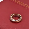 'Gold Silver Rosegold' tre-ring Crossing Triple Rings for Women Men Lovers '316L Titanium Steel Wedding Band Anei214G