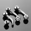 Eyebrow Jewelry 10Pcs/Lot Wholesale Eyebrow Rod Curved Tongue Piercing Barbell Banana Earrings 16G Externally Threaded Ball Gem Ends 231201