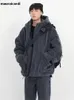 Veste Sherpa en fausse fourrure pour homme, épaisse et chaude, surdimensionnée, gris foncé, avec capuche zippée, moelleuse, ample et décontractée, en agneau, hiver, 231201