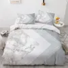 Bedding sets White Gold Marble Pattern Set Modern 3d Duvet Cover Sets Comforter Bed Linen Twin Queen King Single Size Fashion Luxury 231202