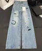 Ny högkvalitativ hög midja raka ben jeans mode casual allt retro wide ben jeans