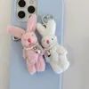 Pièces de sac Accessoires Lapin Coeur Chaîne de téléphone Coréen INS Punk Mignon Lapin Poupées Porte-clés Décoration Y2K Mode Bijoux Pendentif Cadeau 231202