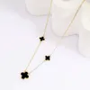 Van Clover Collier Fashion S925 STERLING Silver Clover Pendant Collier STYLE TEMPERAment Tempérament High Quality Design Collar Chain With Box