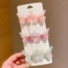 Accessoires pour cheveux 6 pièces/ensemble, épingles à cheveux papillon colorées, Clips de dessin animé pour femmes et filles, Barrettes à la mode