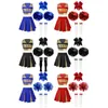 Cheerleading Kids School Girls Cheerleader Uniformes Sem Mangas Crop Top Saia Meias Roupas Define Crianças Cheerleading Trajes de Dança Outfits 231201