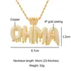 Pendentif Colliers Hip Hop Nom personnalisé Zircon cubique Couronne goutte à goutte glacé lettres à bulles chaîne pendentifs pour hommes bijoux tennis cubain 231201