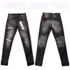 Mens Purple Jeans Designer Jeans Fashion Distressed Ripped Bikers Womens Denim Cargo For Men Black Pants PU7023