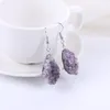 Dangle Earrings Genuine Natural Purple Crystal Geode For Women Crescent /Heart /Water Drop Shape Mineral Amethyst Druzy Eardrop