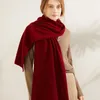 Foulards d'hiver véritable écharpe en laine de cachemire châles pour femmes chaud épaissir tricot Pashmina enveloppes mérinos Femme Foulard