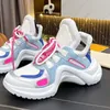 Men Designer schoen Casual Dikke Dikke Soled Dames schoenen Lederen veter Sneaker Lady Platform Running Trainers Letters Woman Gym Sneakers groot formaat 34-42-45 met doos