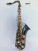 Nya tenor T-W037 B Flat Music Instrument Golden Key Saxophone Högkvalitativ mässingspärlknappar med munstycke