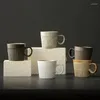 Tasses soucoupes tasse en céramique faite à la main petite capacité tasse de Style rétro concentré suspendu oreille japonaise café