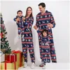 Family Matching Outfits Christmas Pajamas Flannel Mother Daughter Father Baby Kids Sleepwear Mommy And Me Nightwear Clothes Drop Del Dhxgk