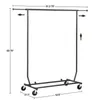 Hangers Rolling Garment Rack With Casters Black High Strength And Durability Easy Maneuverability For Dorm Rooms Guest