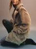 Cappotto da donna in pelliccia sintetica ZBZA Cappotto autunno inverno Colletto con bavero Maniche lunghe Tasche a filetto Addensare Cappotto Capispalla caldo femminile 231201