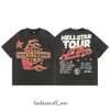 Hellstar Shirt Rappe Mens Women Tshirt Rapper Washed Grey Black Heavy Craft Unisex Short Sleeve Top High Street Fashion Retro Hell Women's 411