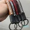 Fashion Classic Handmade Leather Keychain Par Keyring Pendant Real Cowhide Car Chain Men's Accessoarer