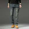 Jeans da uomo 2024 Primavera e autunno Vita medio-alta Tubo dritto da uomo Slim Brand Jean Baggy Vintage