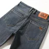 Jeans da uomo 2023 Moda invernale in pile Caldo business Casual Regular Fit Addensare Blu Grigio Pantaloni in denim Pantaloni di alta qualità