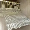 Hängare 6 datorer transparent akrylkläder hänger rack halvt dussin klart ideal för butiksdisplayens anpassningsbara grossist
