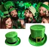 Boinas Stpatrick Green Hat Hat Shamrock Belt Irish National Day Celebration Costume