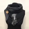 Scarves Women's Scarf Warm Cotton Print Button Fashion Turban Wrap Scarve Wraps Female Soft Multi Purpose