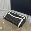 高級デザイナークラシック女性ショルダーバッグ23新しいフランスのブランドダブルレター高品質の本物の革のクロスボディバッグファッションダイヤモンド格子チェーントートバッグ