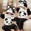 Пижамы Пижамные комплекты с капюшоном для маленьких девочек и мальчиков, одежда для сна, зимние теплые детские пижамы, утепленная пижама с медвежонком для малышей, детская домашняя одежда 231202