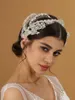 Klipy włosów moda Kobiety Bridal Crystal Headband Rhinestone Pearl Bride Fairband Wedding Wedding Tiary