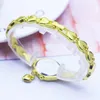 Orologi da polso Donna di lusso Lady Gold Love Bracciale rigido con ciondolo Giovani ragazze femminili Moda regali impermeabili Orologi con cinturino sottile