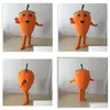 Cartoon Kleding Fabrieksuitverkoop Mascotte Lekker Oranje Loquat Kostuum Karaktermascotte Groene Bladeren Bruine Stipe Kleding Drop Delivery Bab Ot8Aj