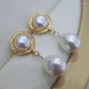 Boucles d'oreilles faites à la main en or, boucles d'oreilles goutte, blanc naturel, vraie perle, bijoux de haute qualité, sans allergie, argent massif 925, pour fille