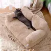 Zwinger Stifte Luxus Katzenbett Sofa Winter Warmes Nest Haustier für kleine mittelgroße Hunde Katzen Bequemes Plüsch-Welpenzubehör 231202