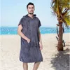 Albornoz con cambio de toalla, capa de secado rápido para nadar, surf, buceo, baño con capucha, capa de playa a prueba de viento y cálido