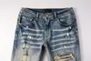 SS23 AM8811 Jeans da uomo Marca Skinny Slim Fit Materiale di rivestimento lavato Denim di lusso Elastico Moto Uomo Originale TOP Designer SZ28-40