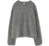 Totem-e sheep camel hair round neck wool sweater women's loose and lazy silhouette knitted sweater