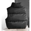 Trenchs de femmes manteaux femmes coton gilet hauts style court cordon noir décontracté col montant chaud