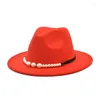 Bérets FUODRAO Mode Fedoras Pour Femmes Laine Feutre Jazz Chapeau À Large Bord Rose Chapeaux Gentleman Élégant Chapeau Femme F165