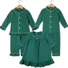 Pyjama Familie Bijpassende Pyjama Baby Kids Meisjes Jongens Kinderen Rood Groen Wit Kerst Katoen PJS 231202